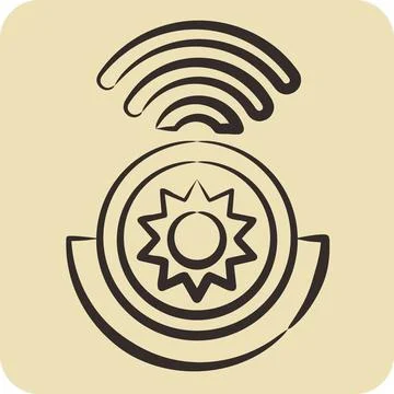 Icon Light Detection Sensor. related to Smart Home symbol. hand drawn style.. Stockillustratie