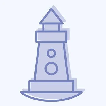 Icon Light House. related to House symbol. two tone style. design editable Stock Illustration