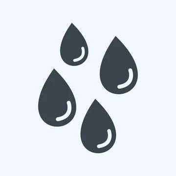 Icon Light Rain. suitable for Spring symbol. glyph style. simple design edita Stock Illustration
