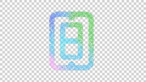 Icon light switch is made up of LED square shapes. There are bright diodes and Stock Illustration