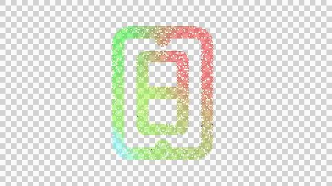 Icon light switch is made up of LED square shapes. There are bright diodes and Stock Illustration