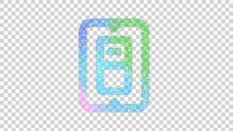 Icon light switch on is made up of LED square shapes. There are bright diodes Stock Illustration