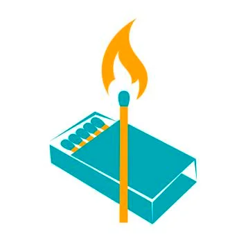 Icon lighted match Stock Illustration