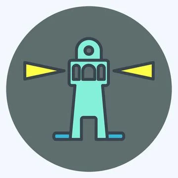 Icon Lighthouse I - Color Mate Style - Simple illustration,Editable stroke Stock Illustration