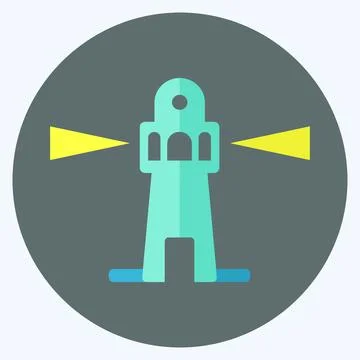Icon Lighthouse I - Flat Style - Simple illustration,Editable stroke Stock Illustration