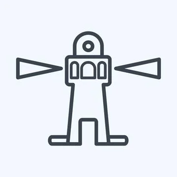Icon Lighthouse I - Line Style - Simple illustration,Editable stroke Stock Illustration