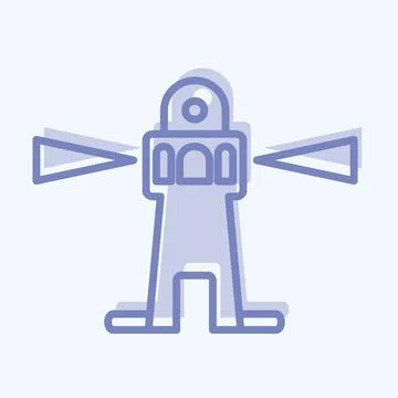 Icon Lighthouse I - Two Tone Style - Simple illustration,Editable stroke Stock Illustration