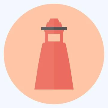 Icon Lighthouse II - Flat Style - Simple illustration,Editable stroke Stock Illustration