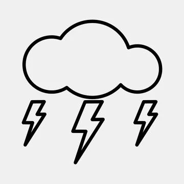 Icon lighting. Weather elements symbol. Icons in line style. Good for print.. イラスト素材