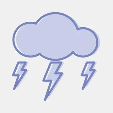 Icon lighting. Weather elements symbol. Icons in two tone style. Good for p.. イラスト素材