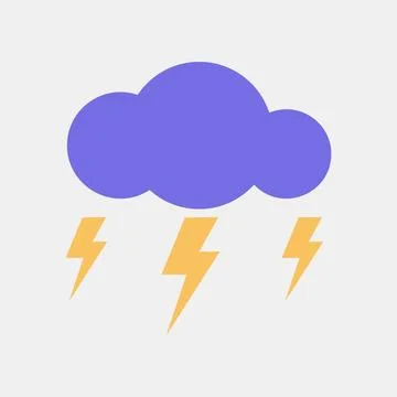 Icon lighting. Weather elements symbol. Icons in flat style. Good for print.. イラスト素材