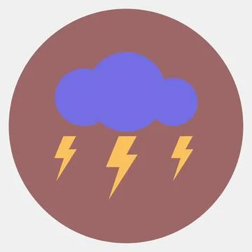 Icon lighting. Weather elements symbol. Icons in color mate style. Good for.. イラスト素材