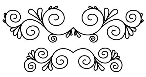 Icon of a linear pattern for the holidays or postcards. Black and white vecto Stock Illustration