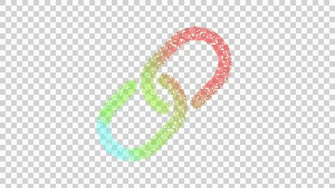 Icon link is made up of LED square shapes. There are bright diodes and there are Illustrazione stock
