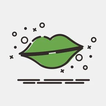 Icon lips. St. Patrick's Day celebration elements. Icons in MBE style. Good.. Illustrazione stock