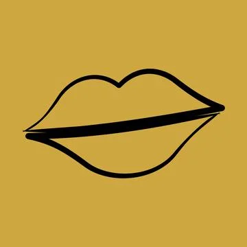 Icon lips. St. Patrick's Day celebration elements. Icons in hand drawn styl.. Illustrazione stock