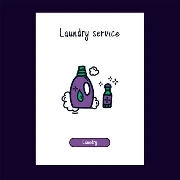 Icon of liquid Laundry detergent and stain remover for the Laundry room in the Stock Illustration