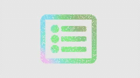 Icon list is made up of LED square shapes that shimmer and flicker. There are Stock Footage 293939045