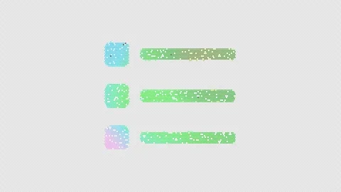 Icon list is made up of LED square shapes that shimmer and flicker. There are Stock Footage 293939068