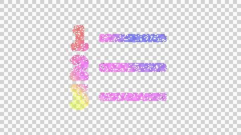 Icon list ol is made up of LED square shapes. There are bright diodes and there 스톡 일러스트