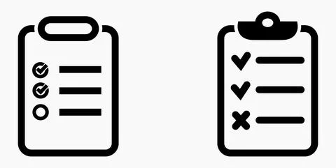 Icon list or roster, schedule, register. Illustrazione stock