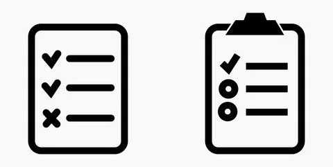 Icon list or roster, schedule, register. Illustrazione stock