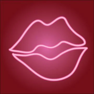 Icon a little bit open lips Stock Illustration