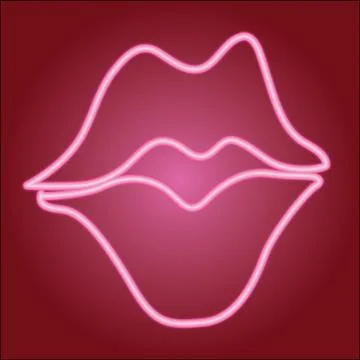 Icon a little bit open lips Stock Illustration