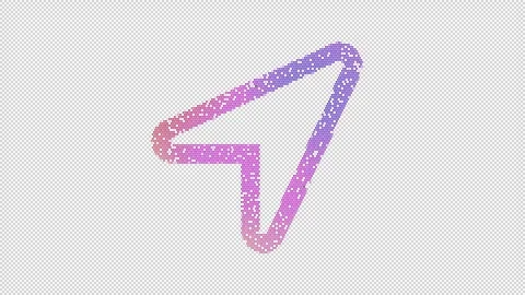 Icon location arrow is made up of LED square shapes that shimmer and flicker. Stock Footage 293939833