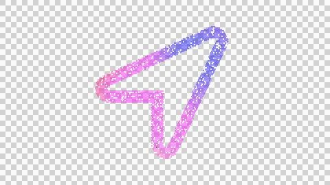 Icon location arrow is made up of LED square shapes. There are bright diodes and Illustrazione stock
