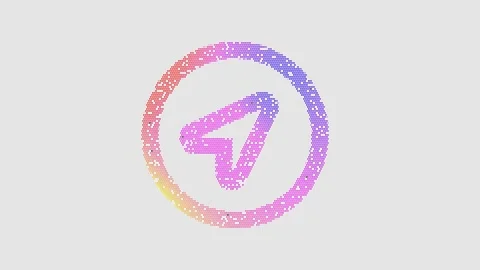 Icon location circle is made up of LED square shapes that shimmer and flicker. Vídeos de archivo 297844230