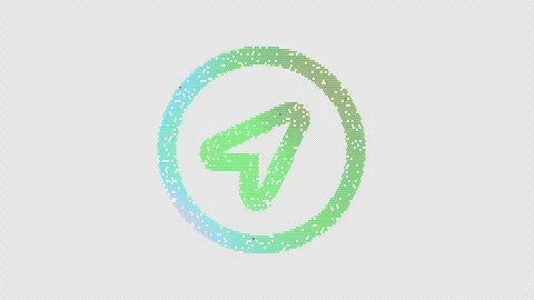 Icon location circle is made up of LED square shapes that shimmer and flicker. Stock Footage 297846870