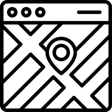 Icon, location map and navigation vector Ilustración de archivo