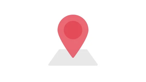 Icon of a location pin on a black background, indicating a specific locatio.. Stock Footage 332905214