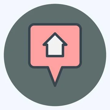 Icon Location. suitable for building symbol. color mate style. simple design  Ilustración de archivo