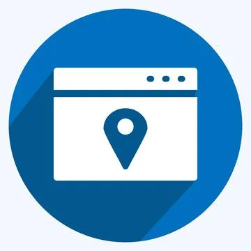 Icon Location Web Advertising. suitable for IT Services symbol. long shadow s Stock Illustration