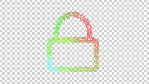 Icon lock is made up of LED square shapes. There are bright diodes and there are Stock Illustration