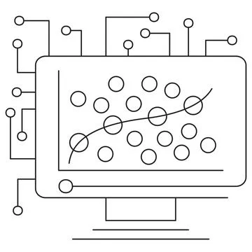 Icon of logistic regression in artificial intelligence and machine learning 스톡 일러스트