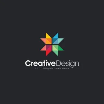 Icon Logo design Full Color 4 Cube abstract Logo Template Design Vector, Embl Stock Illustration