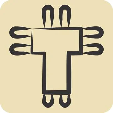 Icon Logo Design. related to Creative Concept symbol. hand drawn style. sim.. Illustrazione stock