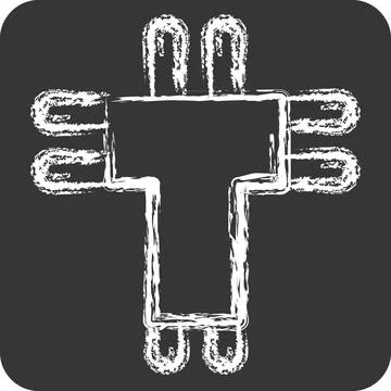 Icon Logo Design. related to Creative Concept symbol. chalk Style. simple d.. Illustrazione stock