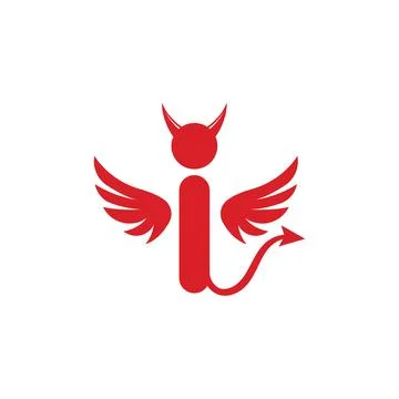 Icon logo i letter devil concept vector illustration Illustrazione stock