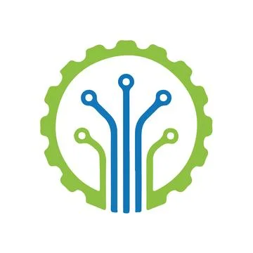 Icon logo for management and development of technology Illustrazione stock