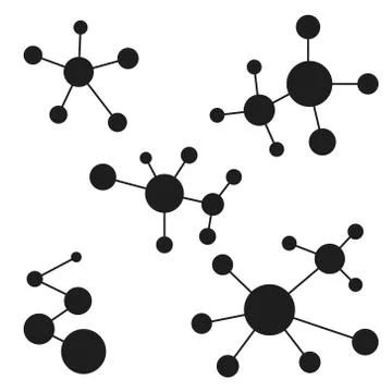 Icon logo molecules, atomic structure matter, vector design a logo for the lab Stock Illustration