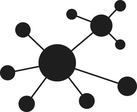 Icon logo molecules, atomic structure of matter Stock Illustration