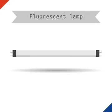 Icon long fluorescent phyto light lamp for plants Stock Illustration