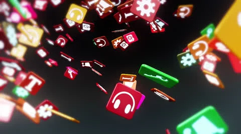 Icon Loops Black HD Video stock 23458717