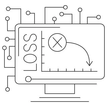 Icon of loss function in AI 스톡 일러스트