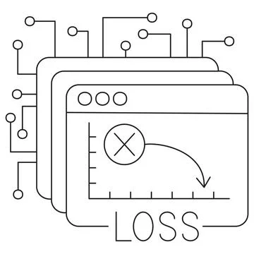 Icon of loss function in artificial intelligence and machine learning Stockillustratie
