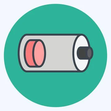 Icon Low Battery. suitable for Web Interface symbol. color mate style. simple Stock Illustration